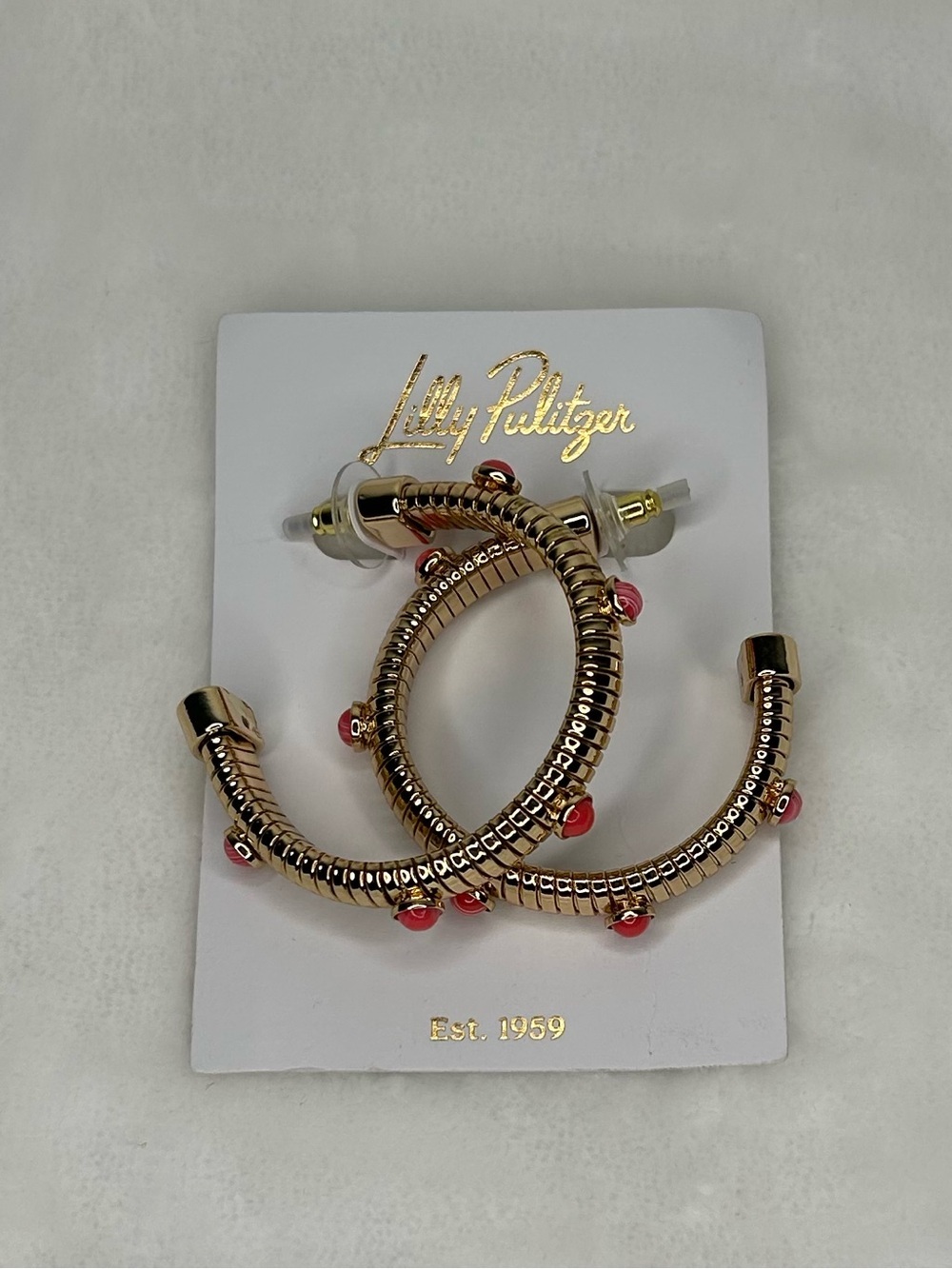 Lilly Pulitzer Sunbelievable Hoop Earrings NWT